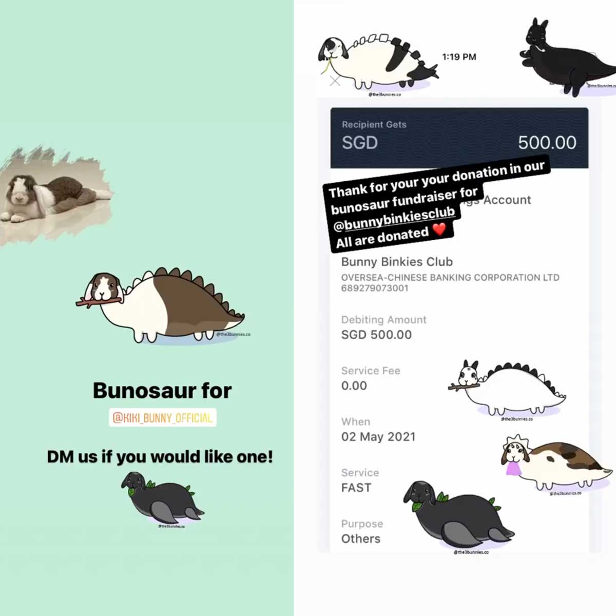 Bunosaurs 2021 fundraiser illustration